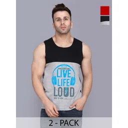 SLOWLORIS Men Pack Of 2 Typography Printed Round Neck Cotton Slim Fit T-Shirts-picture-22