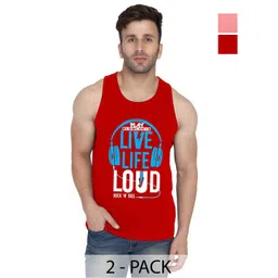 SLOWLORIS Men Pack Of 2 Typography Printed Round Neck Cotton Slim Fit T-Shirts-picture-10