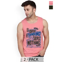 Slowloris Men Pack Of 2Typography Printed Bio-Wash Combed Cotton Innerwear Vest-picture-12