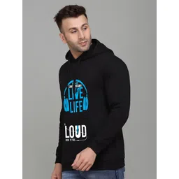 SLOWLORIS Men Printed Hooded Sweatshirt image 4