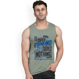 SLOWLORIS Men Printed Super Cotton Gym Vest VSL26 OVRTNK LGTGREEN-picture-35