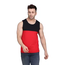 SLOWLORIS Pack Of 2 Colourblocked Bio-Wash Combed Cotton Innerwear Vests-picture-20