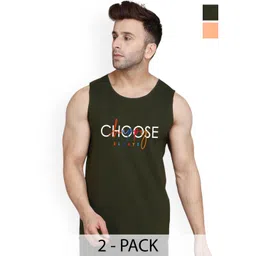 Slowloris Pack of 2 Men Typography Printed Cotton Bio-Wash Sleeveless Innervest-picture-25