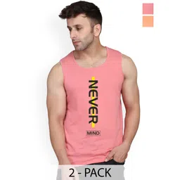 SLOWLORIS Pack Of 2 Printed Combed Cotton Gym Vests VSL26 CMB(NVR PEACH)(KEEP RUST)-picture-16