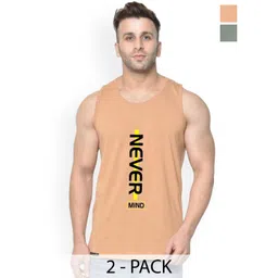 SLOWLORIS Pack Of 2 Printed Cotton Bio-Wash Innerwear Gym Vests-image-24