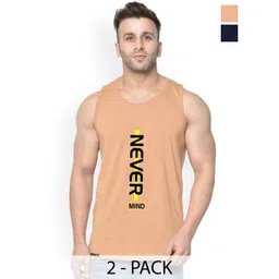 SLOWLORIS Pack Of 2 Printed Cotton Bio-Wash Innerwear Gym Vests-image-15