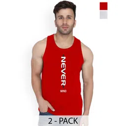SLOWLORIS Pack Of 2 Printed Cotton Bio-Wash Innerwear Gym Vests-image-22