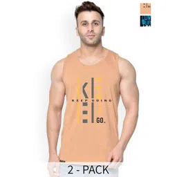 SLOWLORIS Pack Of 2 Printed Cotton Vests- SL26 COMBO (LOUD BLACK) (KEEP RUST)-image-16