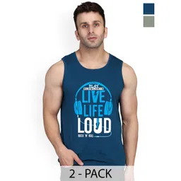 SLOWLORIS Pack Of 2 Printed Cotton  Vests- SL26 COMBO (LOUD PEACOCK) (ADV LGTGREEN)-image-8