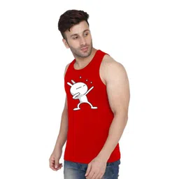 SLOWLORIS Pack of 2 Printed Sleeveless Bio-Wash Combed Cotton Gym Innerwear Vests image 4
