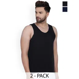 SLOWLORIS Pack of 2 Typography Printed Scoop Neck Gym Vest-picture-11