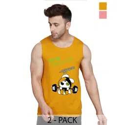 SLOWLORIS Pack of 2 Typography Printed Scoop Neck Gym Vest-picture-17