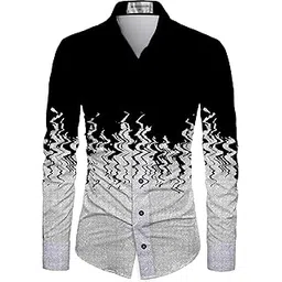 slowrose Men's Polycotton Regular Fit Printed Unstitched Shirt Fabric 2.25 Meters with Elegant Design For Casual Outings, Parties, Festivals (BlacA)-picture-53