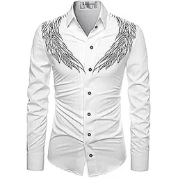 slowrose Men's Polycotton Regular Fit Printed Unstitched Shirt Fabric 2.25 Meters with Elegant Design For Casual Outings, Parties, Festivals (WHITE-A)-picture-29