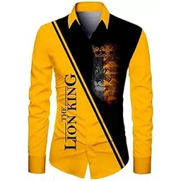 slowrose Men's Polycotton Regular Fit Printed Unstitched Shirt Fabric 2.25 Meters with Elegant Design For Casual Outings, Parties, Festivals (Yellow -A)-picture-30