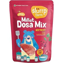 Slurrp Farm Millet Dosa Instant Mix | Supergrains And Beetroot | Natural And Healthy Food, 150Gm image 1