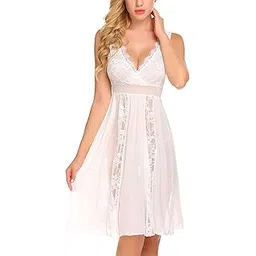 small to xl Women's Lace Floral Knee Length Babydoll Nightwear Lingerie-picture-31