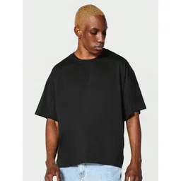 SMAN Men Solid Round Neck Cotton Oversized T-shirt-picture-11