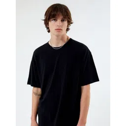 SMAN Men Solid Round Neck Cotton Oversized T-shirt-picture-24