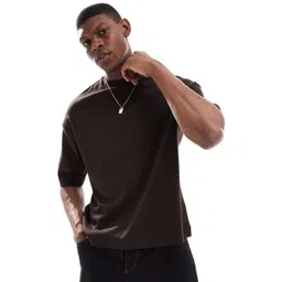 SMAN Men Solid Round Neck Cotton Oversized T-shirt-picture-10