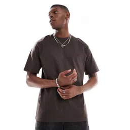 SMAN Men Solid Round Neck Cotton Oversized T-shirt-picture-16