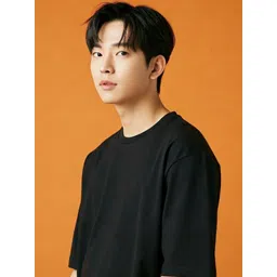 SMAN Men Solid Round Neck Cotton Oversized T-shirt image 4