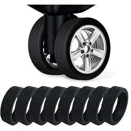 smaringrobot Suitcase Wheel Covers, Black, 8pcs, Specifically for 8-spinner Wheels Carry on Suitcase-picture-39
