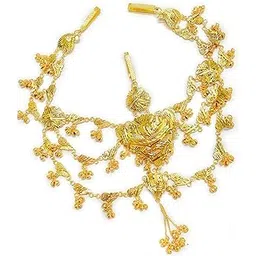 smarnn Traditional Gold Plated Kamarband Waist Belt Chain, Floral Design with Bells, Women's Wedding Jewelry for Women-picture-35