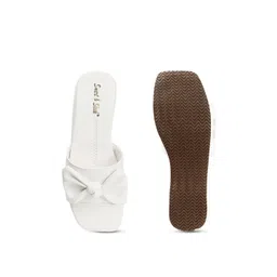 Smart & Sleek Women Solid Platform Heel Sandals with Bow image 5