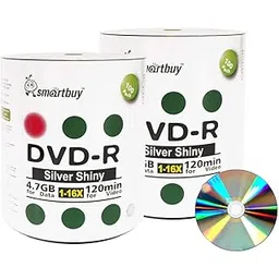 Smart Buy 200 Pack Dvd-r 4. 7gb 16x Shiny Silver Blank Data Video Movie Recordable Media Disc 200 Disc 200pk-picture-39