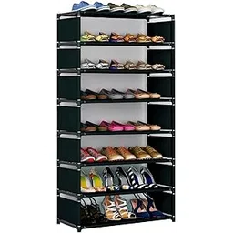Smart Buy Home Utility Portable Space Saving 8 Layer Shoe Rack SIDE SHELF Organizer Stand BLACK-picture-25