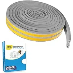 Smart Saver D Shaped (Grey) Self-Adhesive Epdm Doors and Windows Foam Seal Strip Rubber Weatherstrip 5 Meter (2 X 2.5 M = 5 Meter)-Pack of 2-image-2