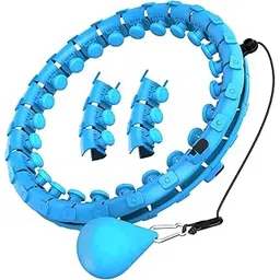 Smart Weighted Hula Hoop for Adults Weight Loss 24 Knots Adjustable Infinity Hoop with Ball 360° Massage Waist Trainer Fitness Hoop for Home Exercise Durable ABS Plastic Easy Assembly-picture-17