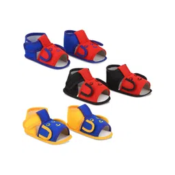 Smartots Infants Set of 3 Colourblocked Cotton Booties-picture-12