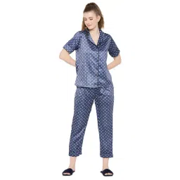Smarty Pants Blue Satin Print Shirt With Pyjamas-picture-16