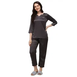 Smarty Pants Dark Grey Satin  Top With Pyjamas-picture-12