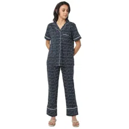 Smarty Pants Grey Cotton Regular Fit Printed Pyjama Set-picture-12