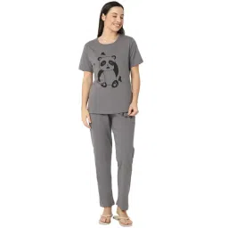 Smarty Pants Grey Printed T-Shirt With Pyjamas-picture-37