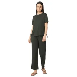 Smarty Pants Olive Top With Lounge Pants-picture-35