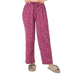Smarty Pants Pink Cotton Regular Fit Floral Print Lounge Pants-picture-10
