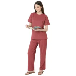 Smarty Pants Pink Cotton Solid Sleepwear Robes image 4