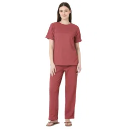 Smarty Pants Pink Cotton Solid Sleepwear Robes image 1