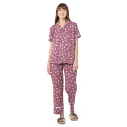 Smarty Pants Pink Regular Fit Printed Pyjama Set-picture-27