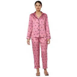 Smarty Pants Pink Satin Print Shirt With Pyjamas-picture-22