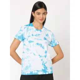 Smarty Pants Women Blue & White Tie and Dye Dyed T-shirt-picture-22
