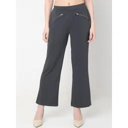 Smarty Pants Women Comfort Mid-Rise Lint Free Cropped Flared Trousers-picture-38