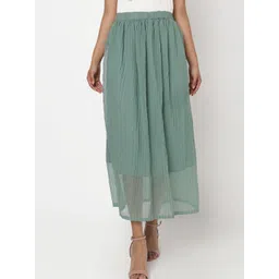 Smarty Pants Women Olive Green Solid Skirts-picture-30