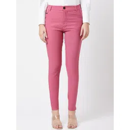 Smarty Pants Women Pink Sharp Skinny Fit Easy Wash Trousers-picture-39
