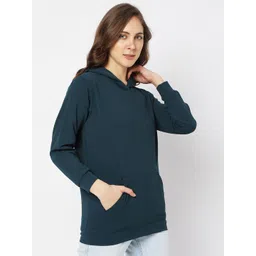 Smarty Pants Women Teal Blue Hooded Sweatshirt image 2