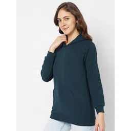 Smarty Pants Women Teal Blue Hooded Sweatshirt image 5